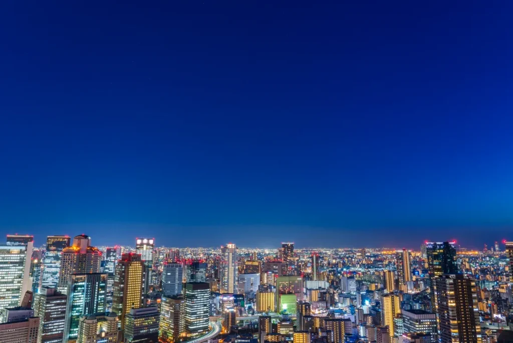 梅田スカイビルからの大阪の夜景の画像