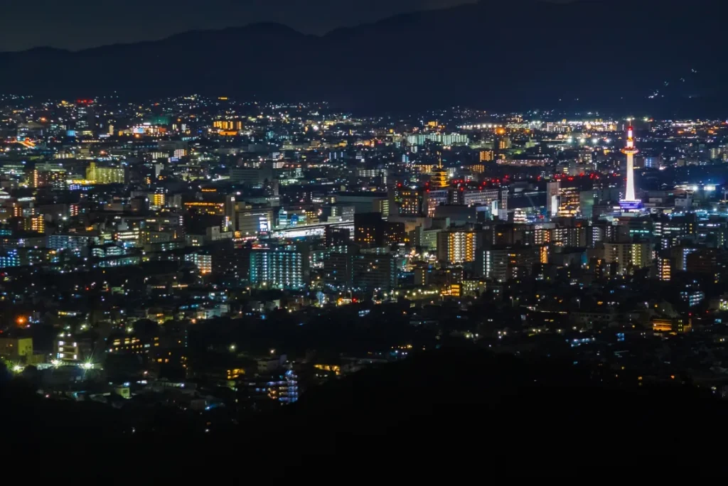 将軍塚から望む京都市内の夜景画像