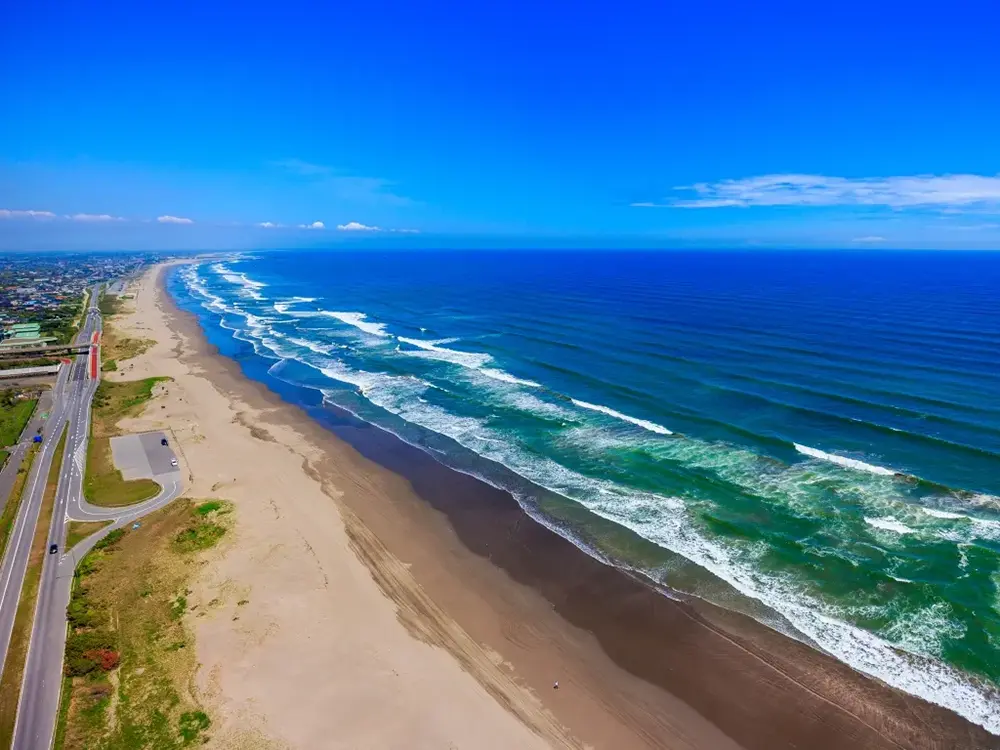大網白里の夏の海岸線の画像