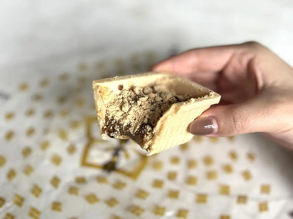 桔梗信玄餅「極」実食、断面の画像