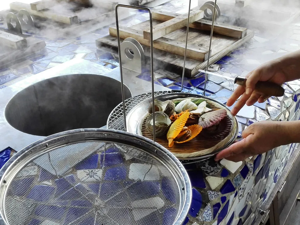 地獄蒸し、食材の画像