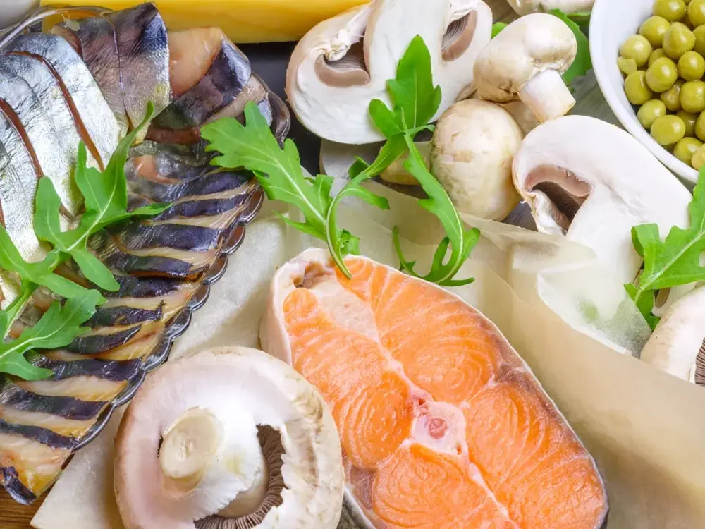 ビタミンDが豊富に含まれている食品を集めた画像