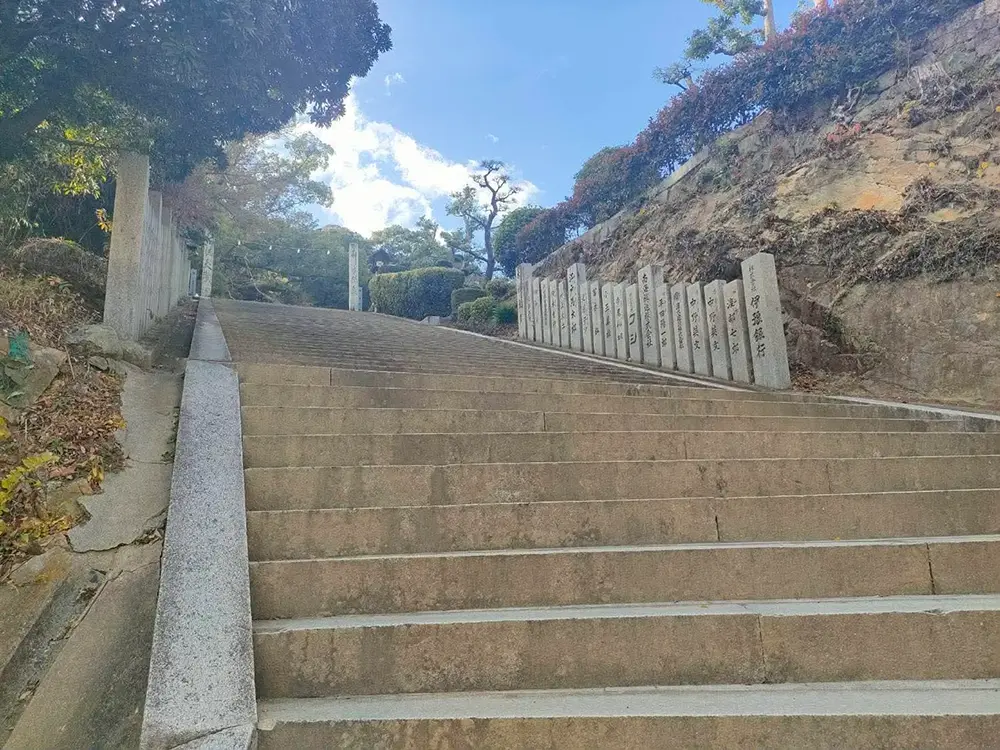 東雲口登城道を下から見上げた画像