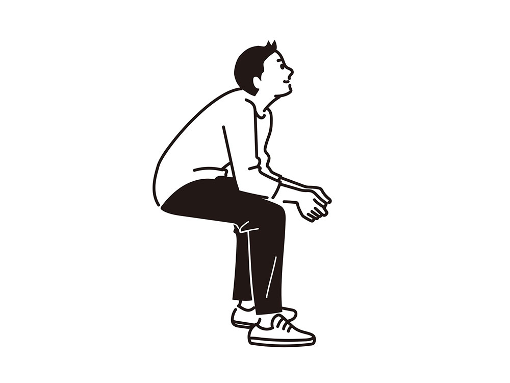 男性が座っているイラスト