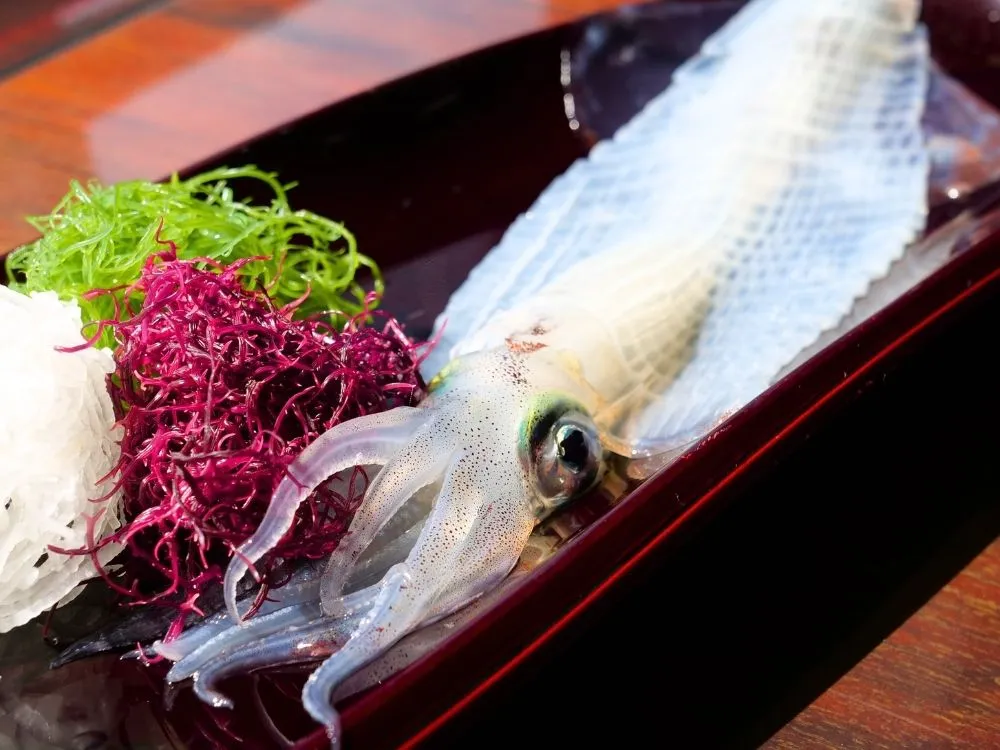 イカの活き造りの画像