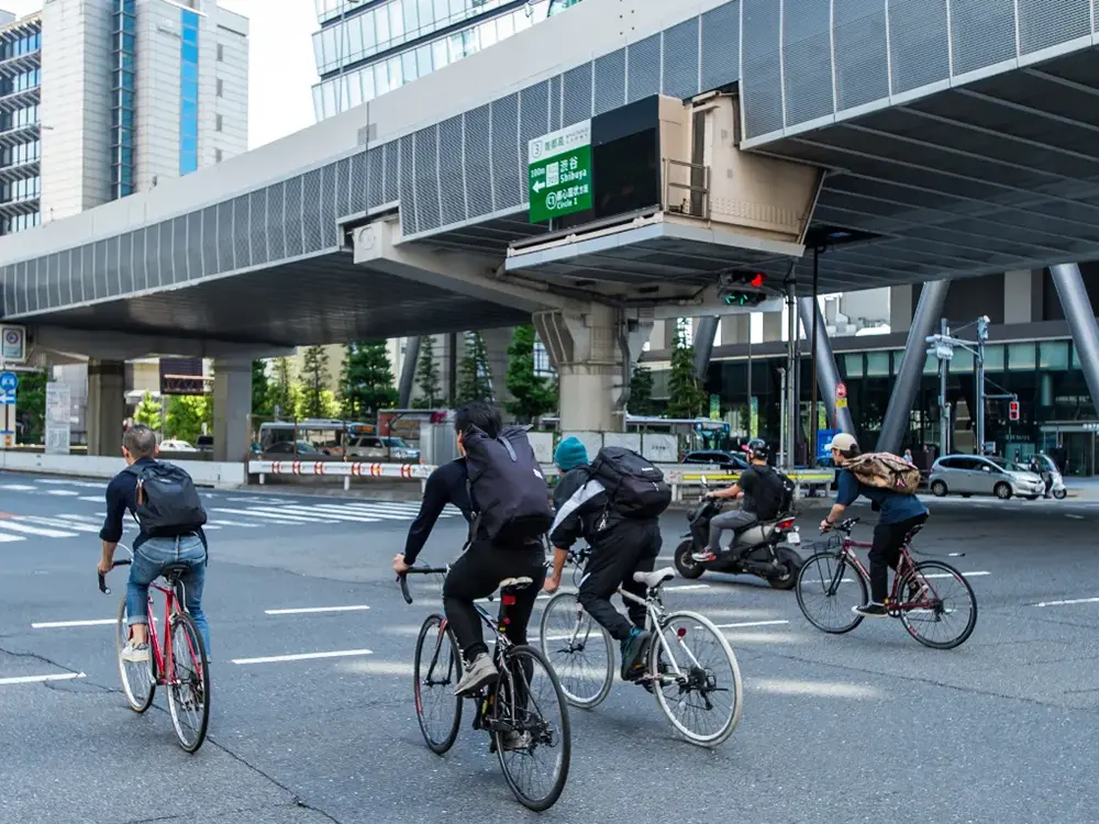 東京の自転車通勤風景