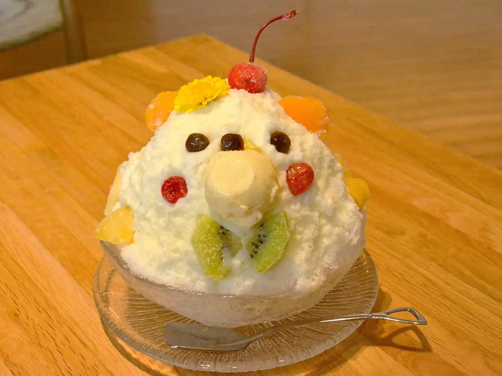 鹿児島名物白くまを正面から見た画像