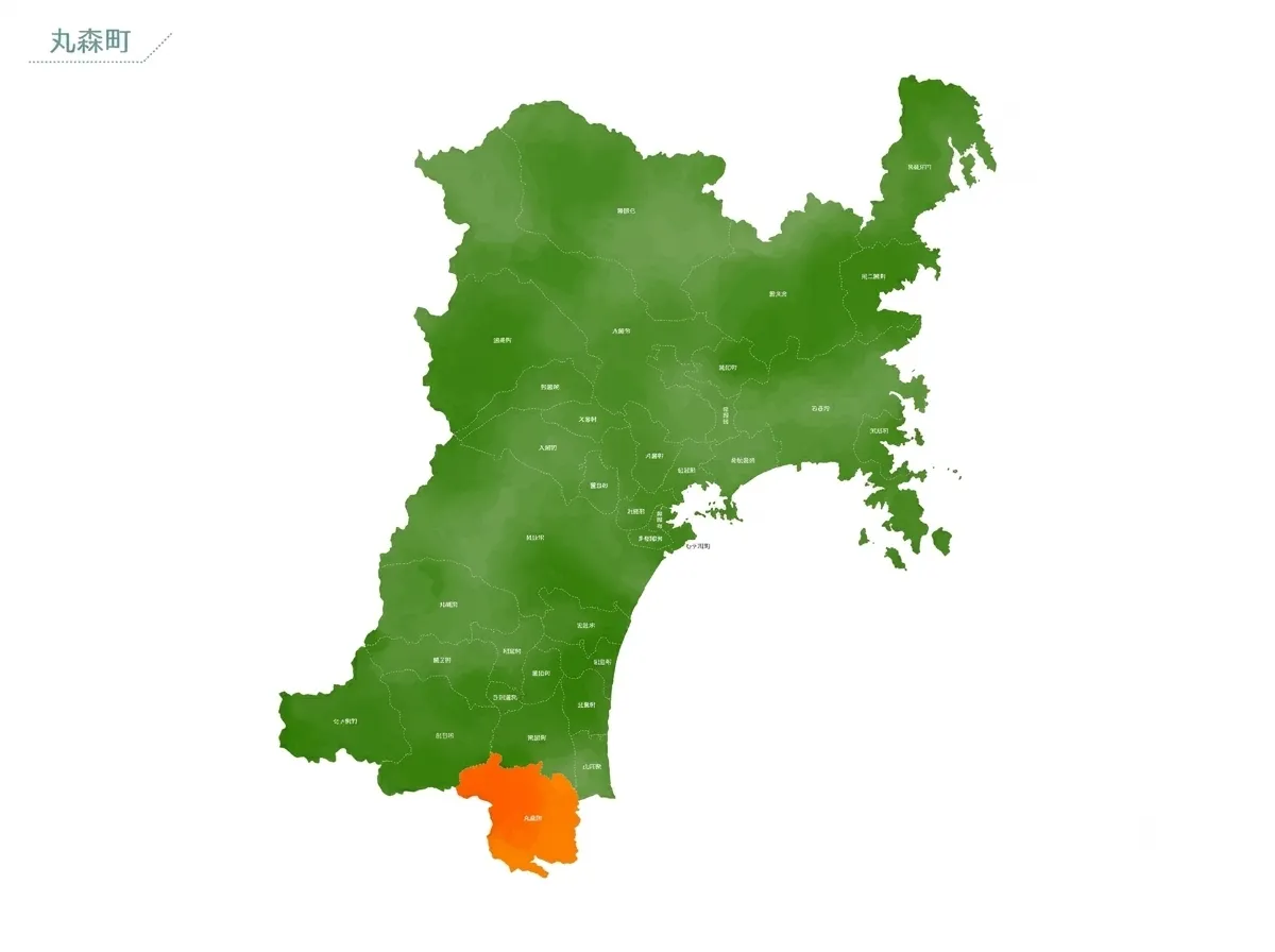 宮城県・丸森町の位置のイラスト画像
