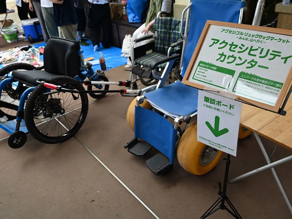 リュックサックマーケットの説明看板が写っている画像