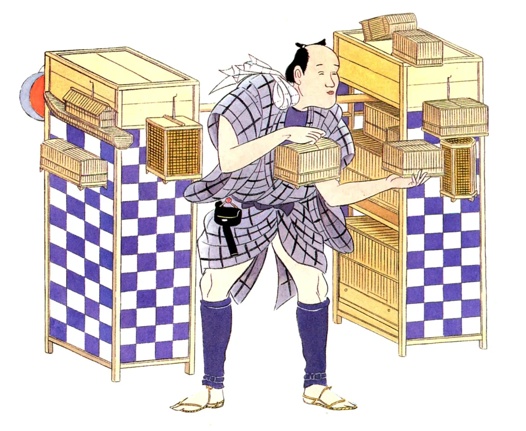 虫かご売りを描いた画像