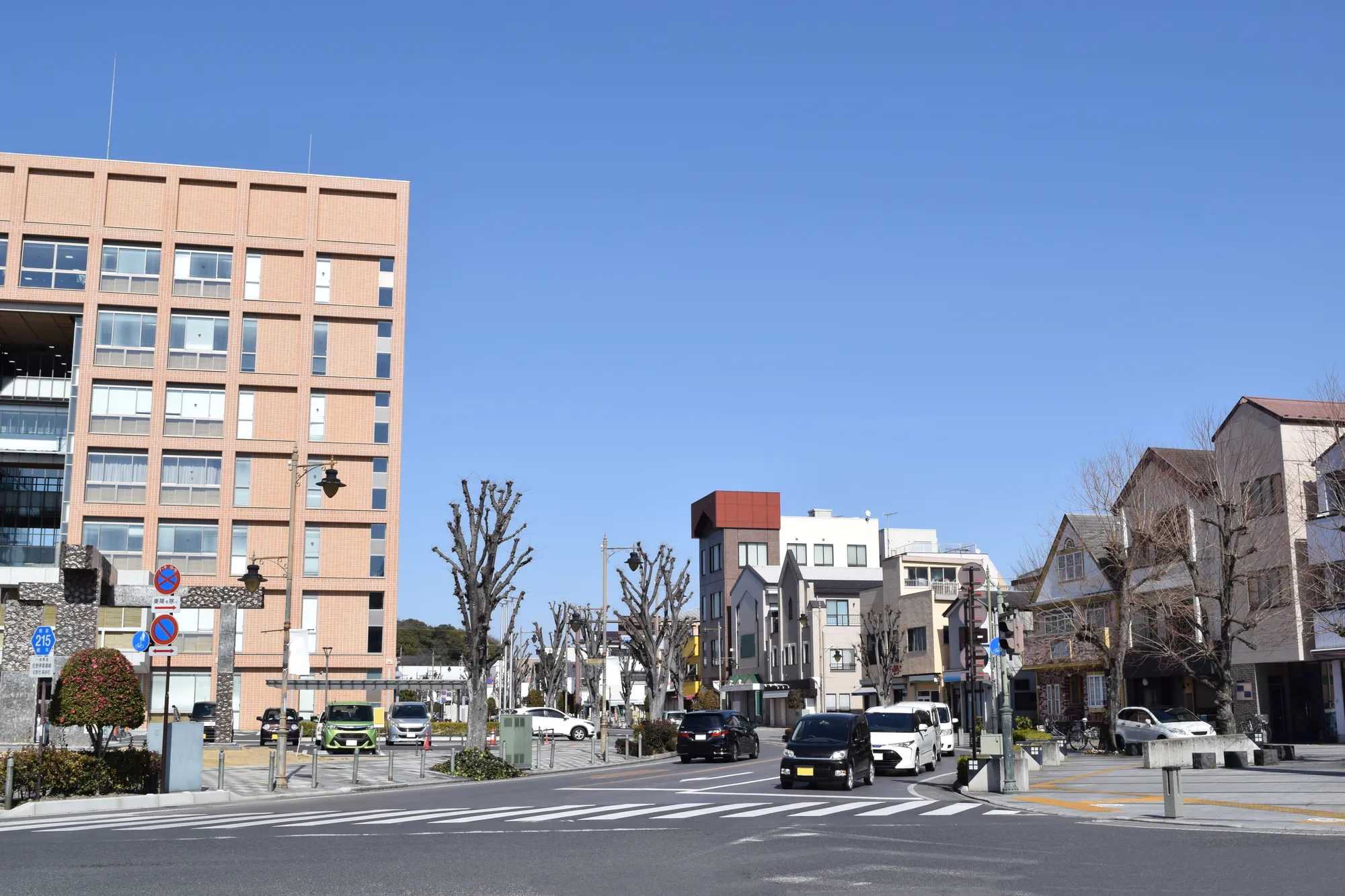 佐野市役所と市街地の画像